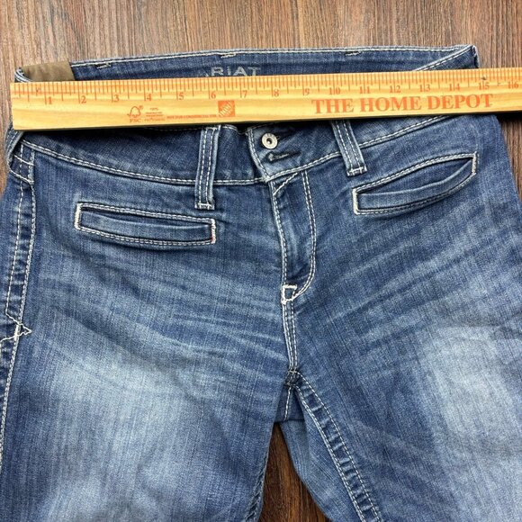 Ariat Trouser Bootcut Jeans Distressed Medium Wash Raw Hem Women’s Size 30r - Picture 8 of 12